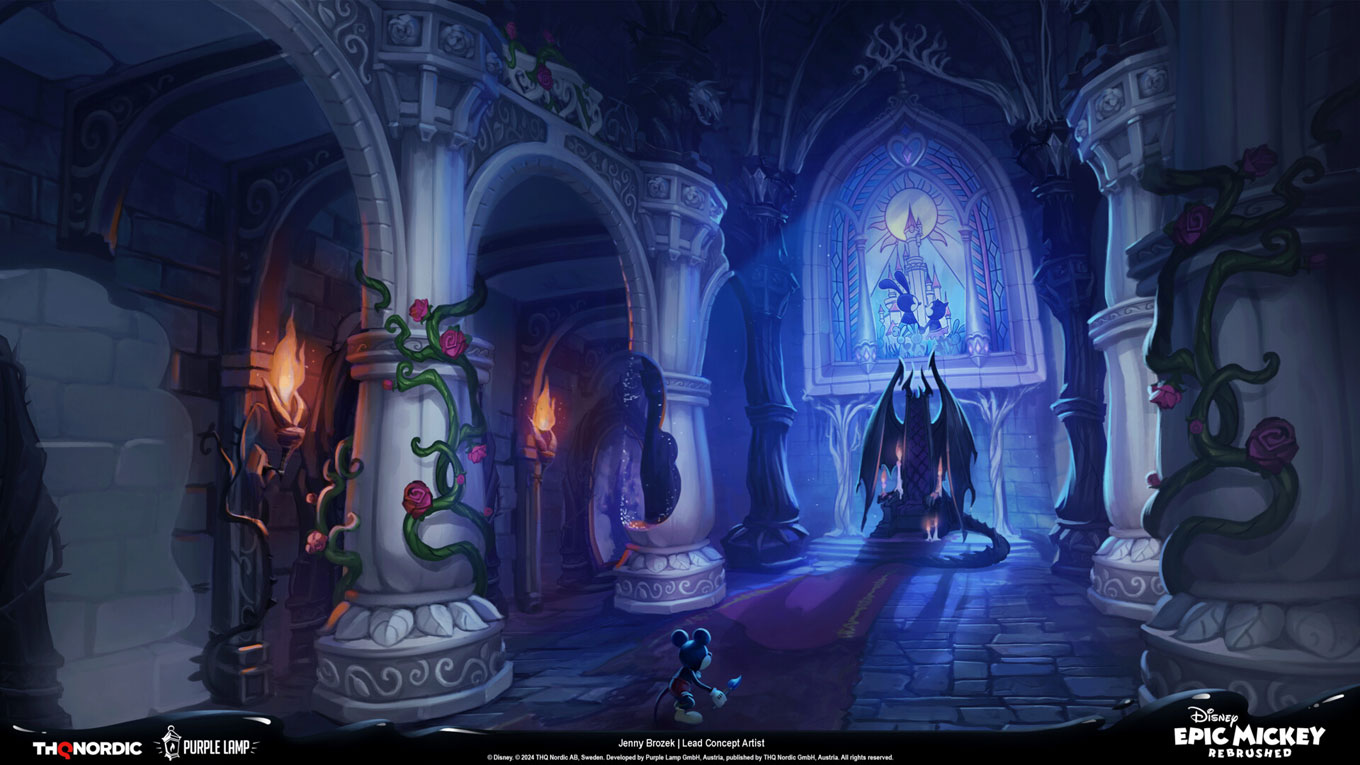 Dark Beauty Castle Throne Room Art from Epic Mickey: Rebrushed