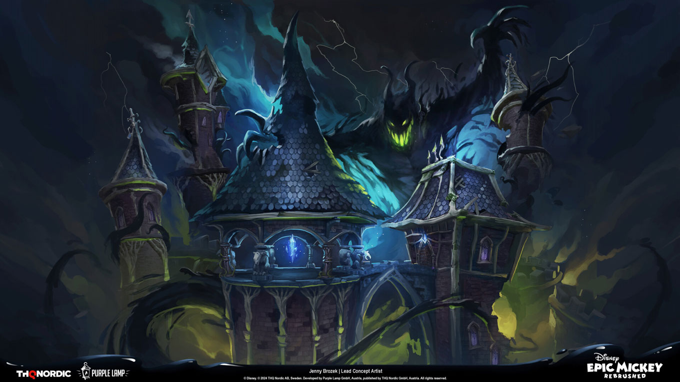 Dark Beauty Castle Art from Epic Mickey: Rebrushed