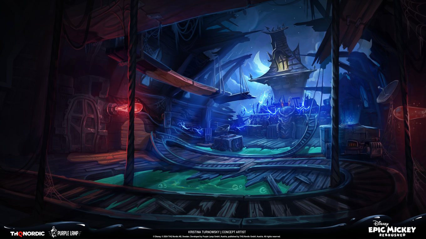Lonesome Manor Mad Doctor's Attic Art from Epic Mickey: Rebrushed