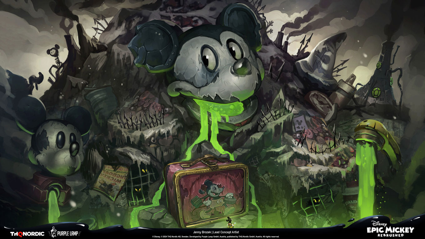 Mickeyjunk Mountain Art from Epic Mickey: Rebrushed