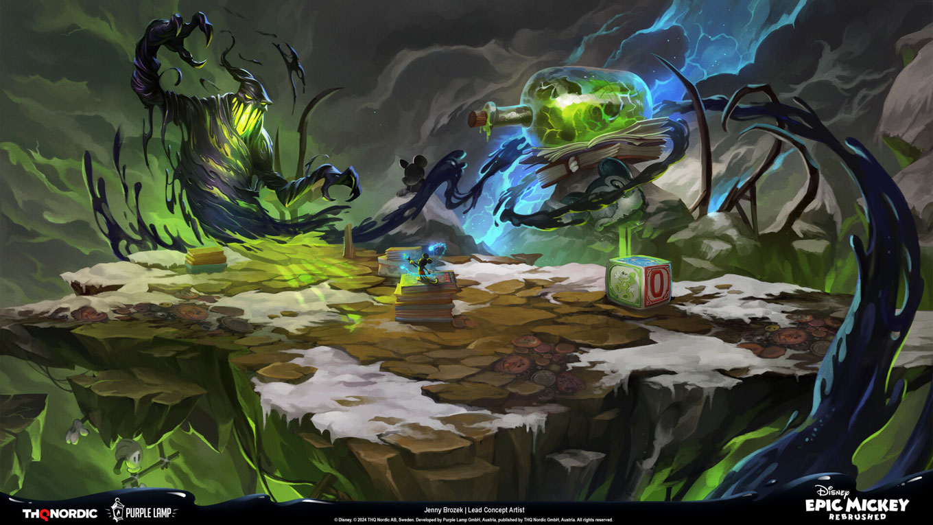 Shadow Blot Battle Art from Epic Mickey: Rebrushed