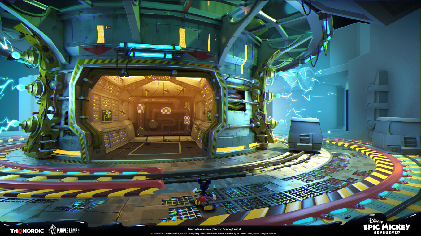 Space Voyage Rocket Control Room Exterior Art from Epic Mickey: Rebrushed