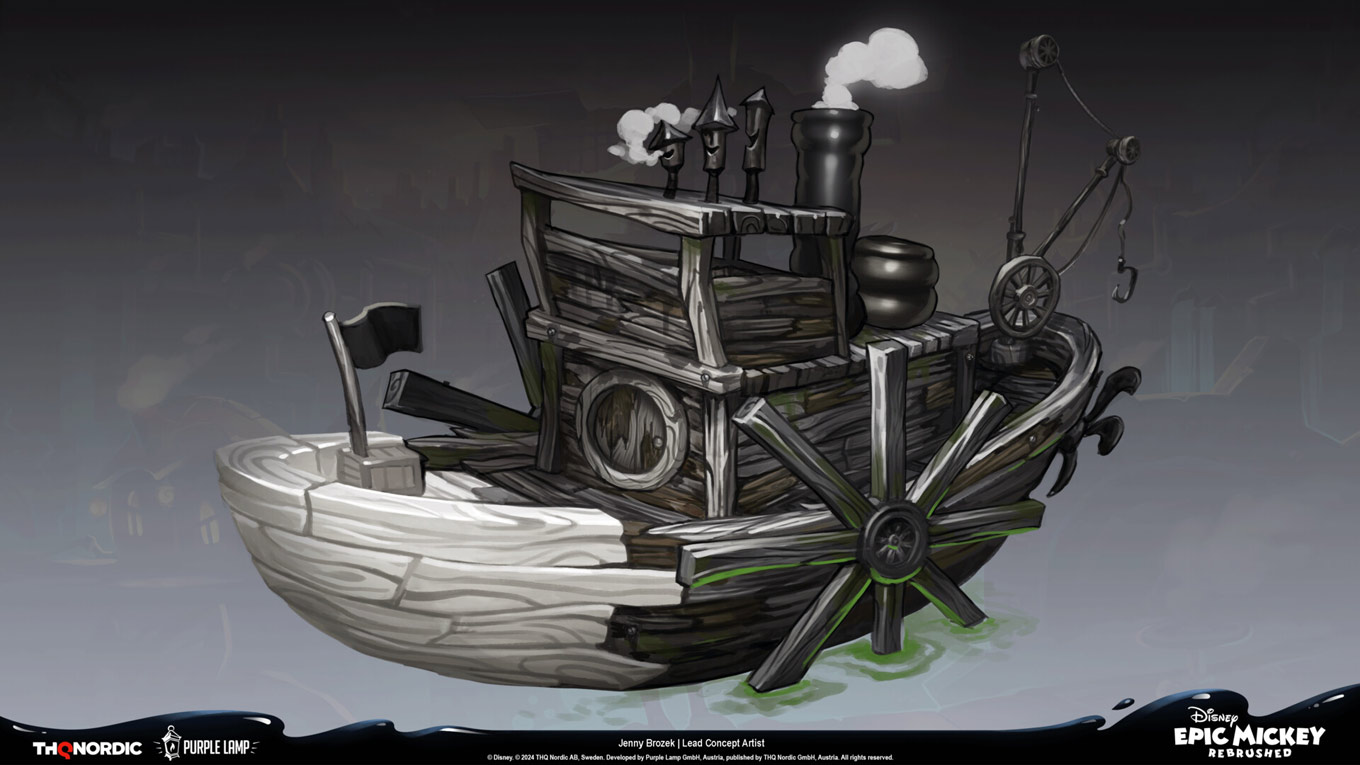 Steamboat Art from Epic Mickey: Rebrushed