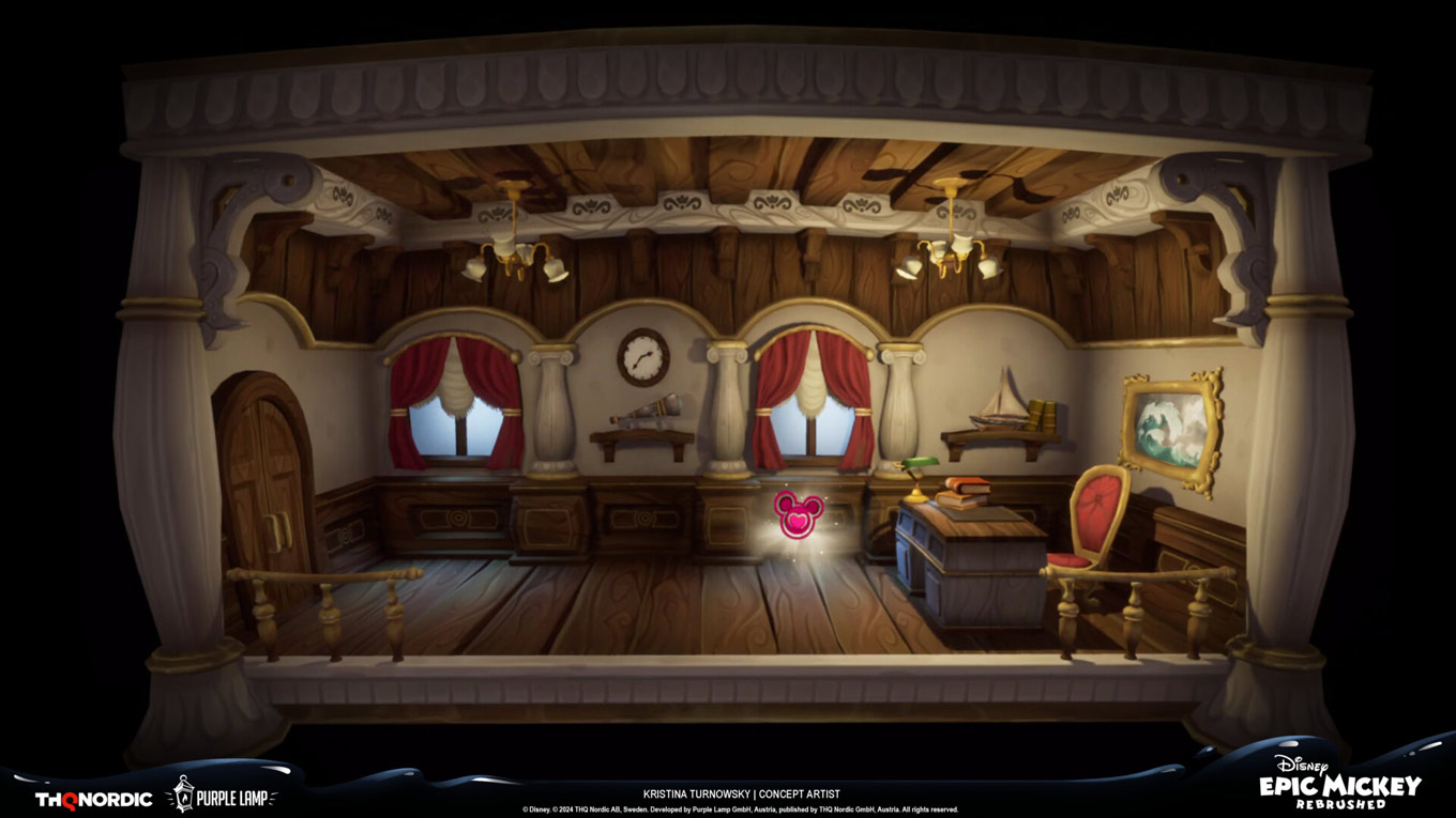 Sunken Steamer Interior Art from Epic Mickey: Rebrushed