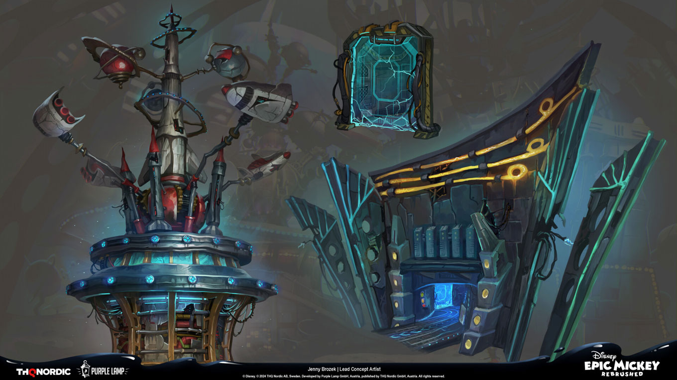 Tomorrow City Assets Art from Epic Mickey: Rebrushed