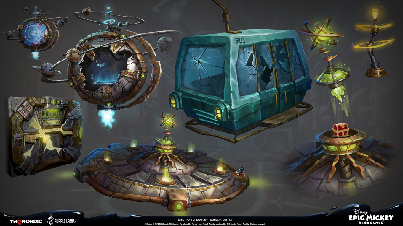 Tomorrow City Props Art from Epic Mickey: Rebrushed