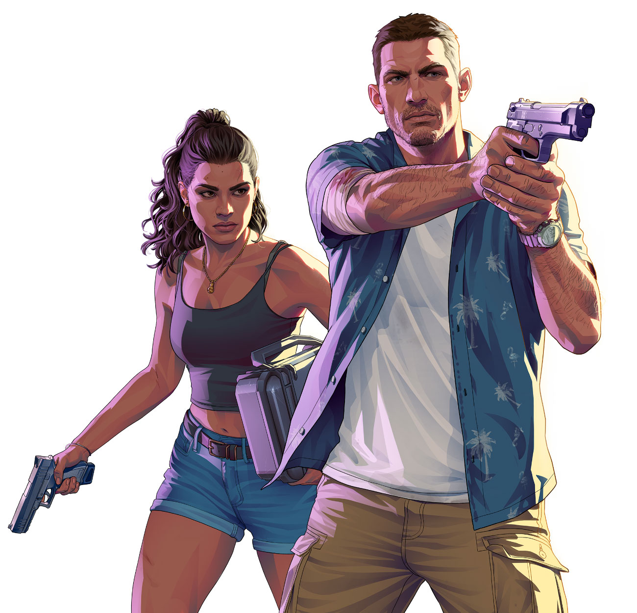 Jason Duval and Lucia Caminos Art from Grand Theft Auto VI