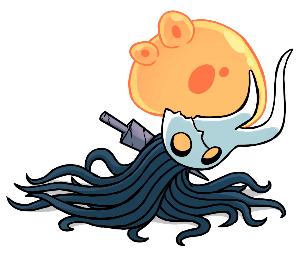 Broken Wanderer Boss Art from Hollow Knight