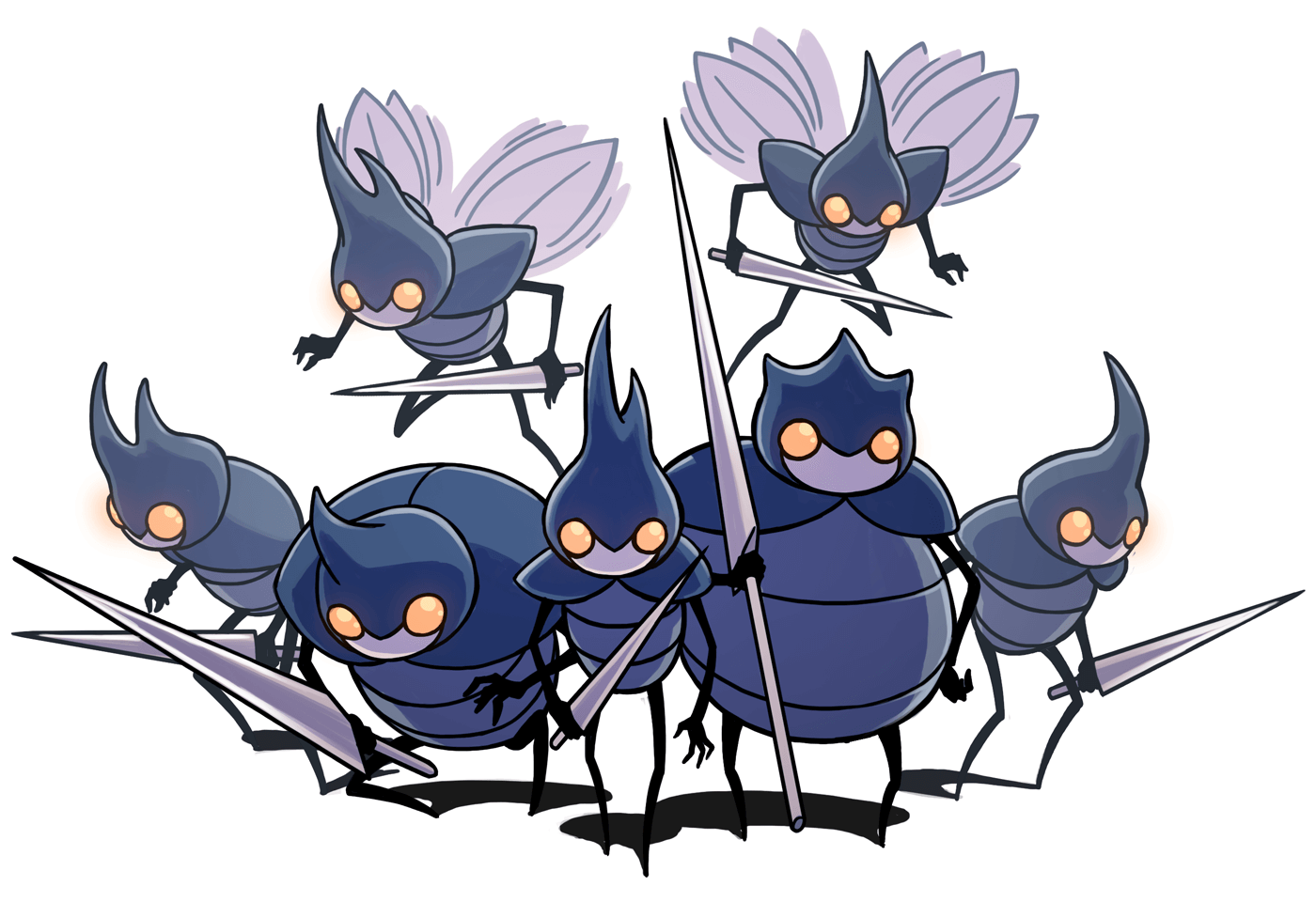 City of Tears Enemies Art from Hollow Knight