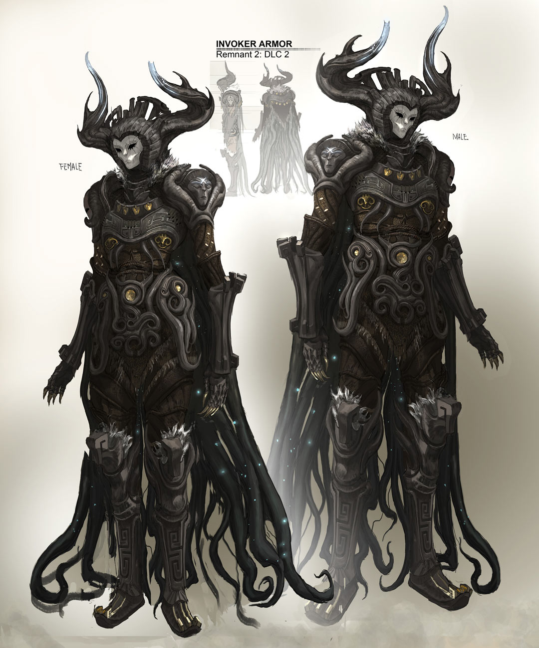 Invoker Armor Male and Female Art from Remnant II