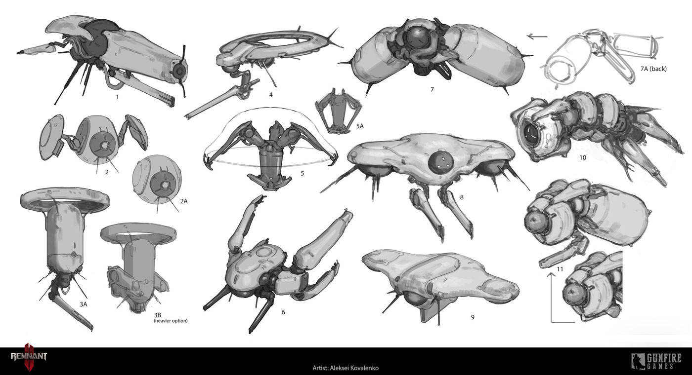 Nerud Bot Sketches from Remnant II