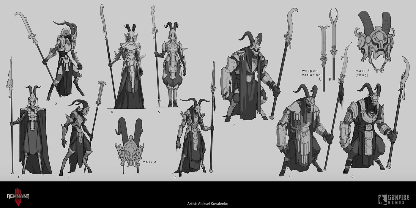 Pan Empress Guard Sketches from Remnant II