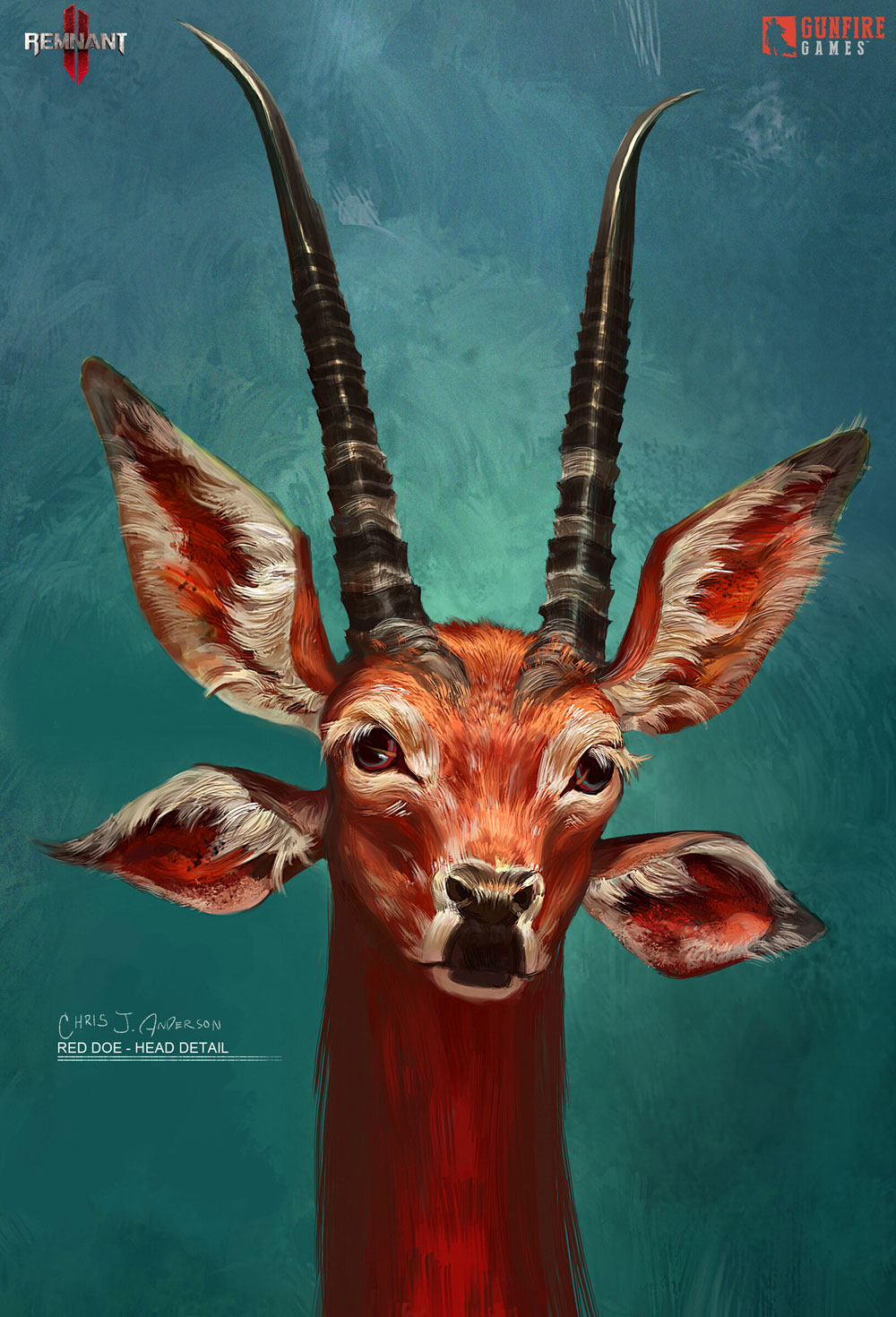 Red Doe Head Art from Remnant II