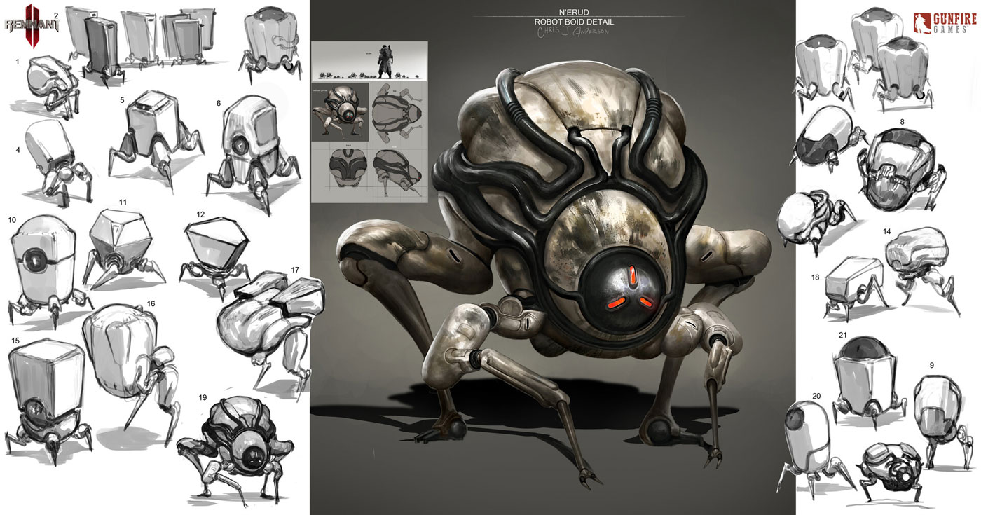 Robot Boid Detail Art from Remnant II