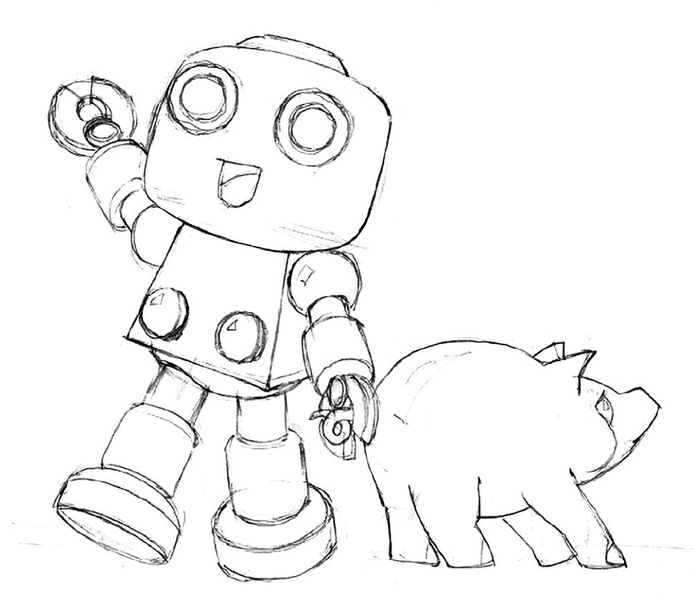 Servbot Sketch from The Misadventures of Tron Bonne