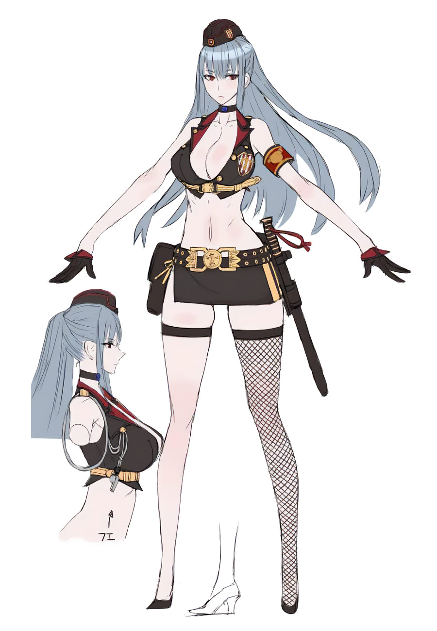 Selvaria Swimsuit Concept Art from Valkyria Chronicles 4