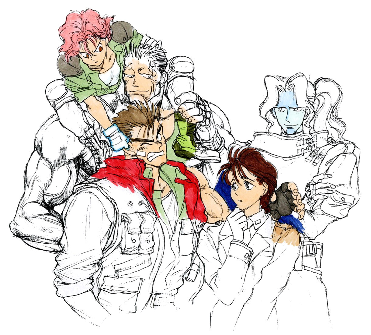 Main Characters Sketch from Armored Warriors