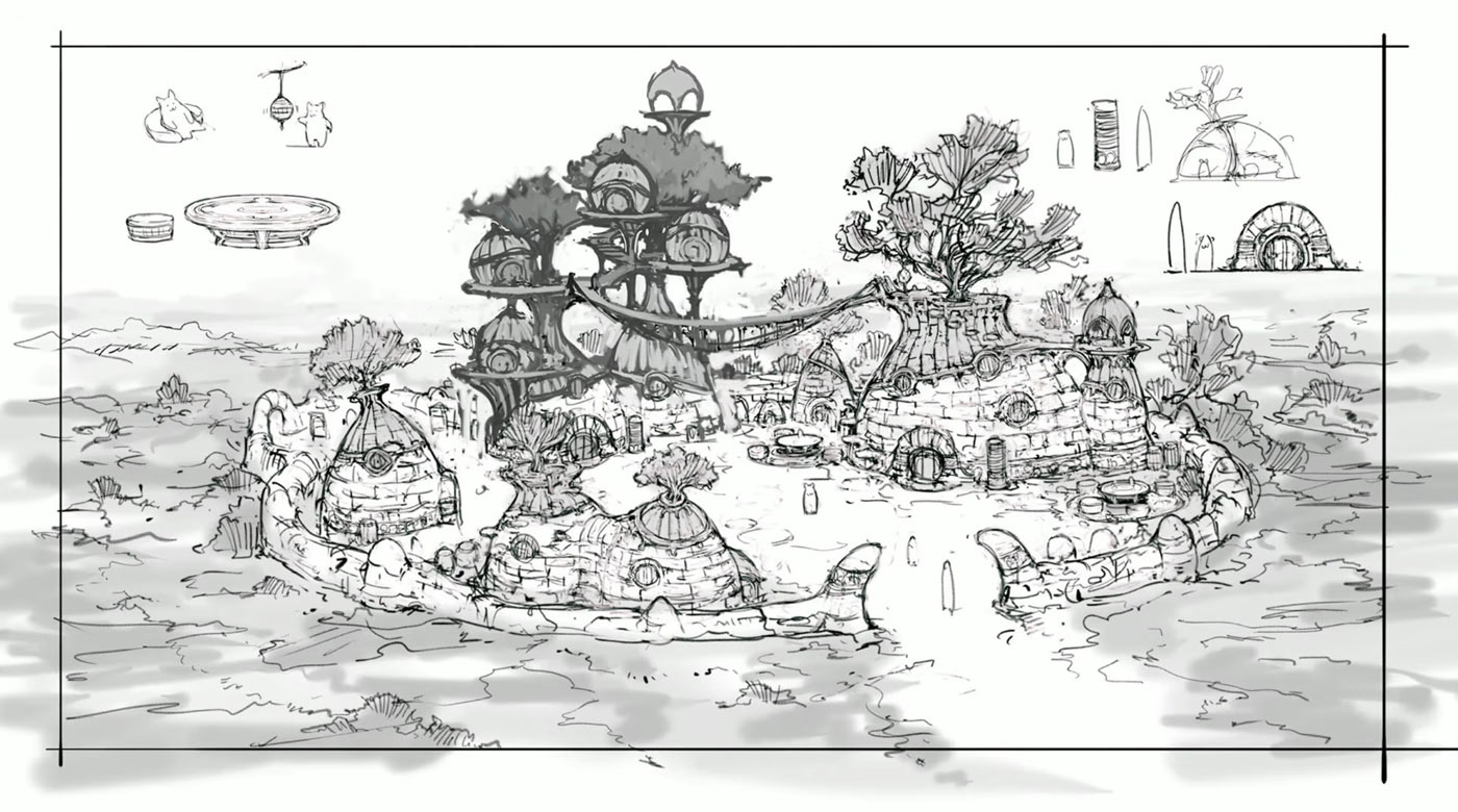 Cat Race Settlement Art from Final Fantasy XIV: Evercold