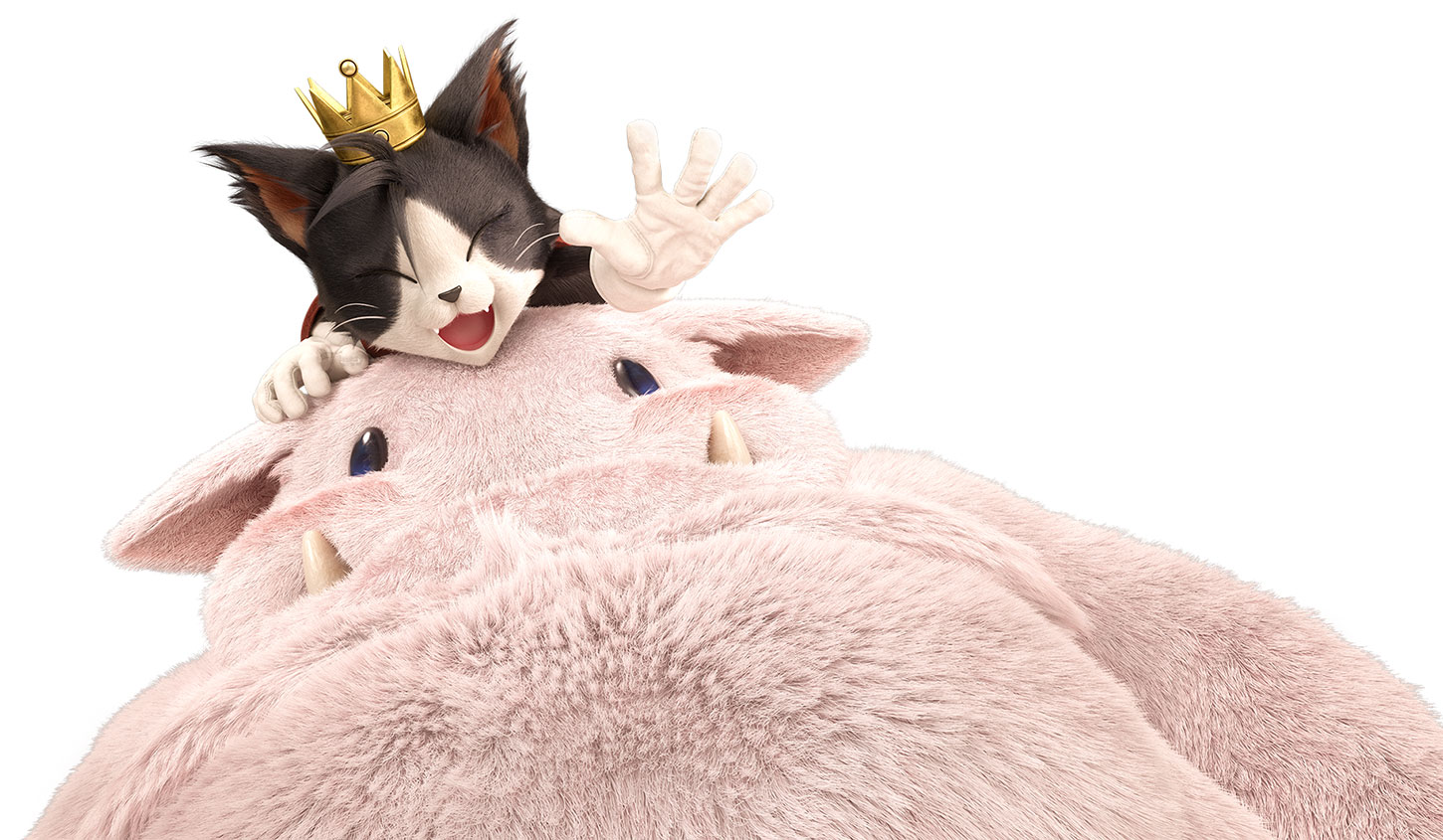 Cait Sith and Moogle Portrait Art from Final Fantasy VII Revelation