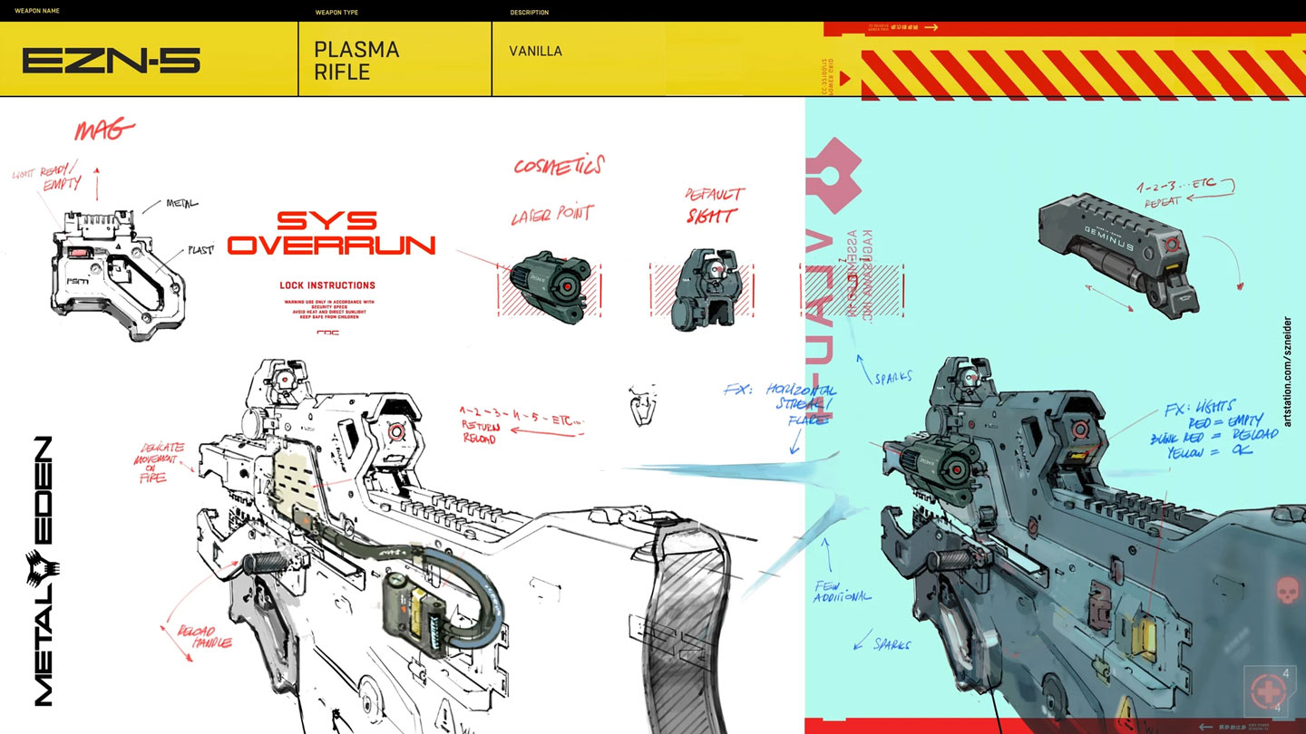 EZN-5 Plasma Rifle Art from Metal Eden
