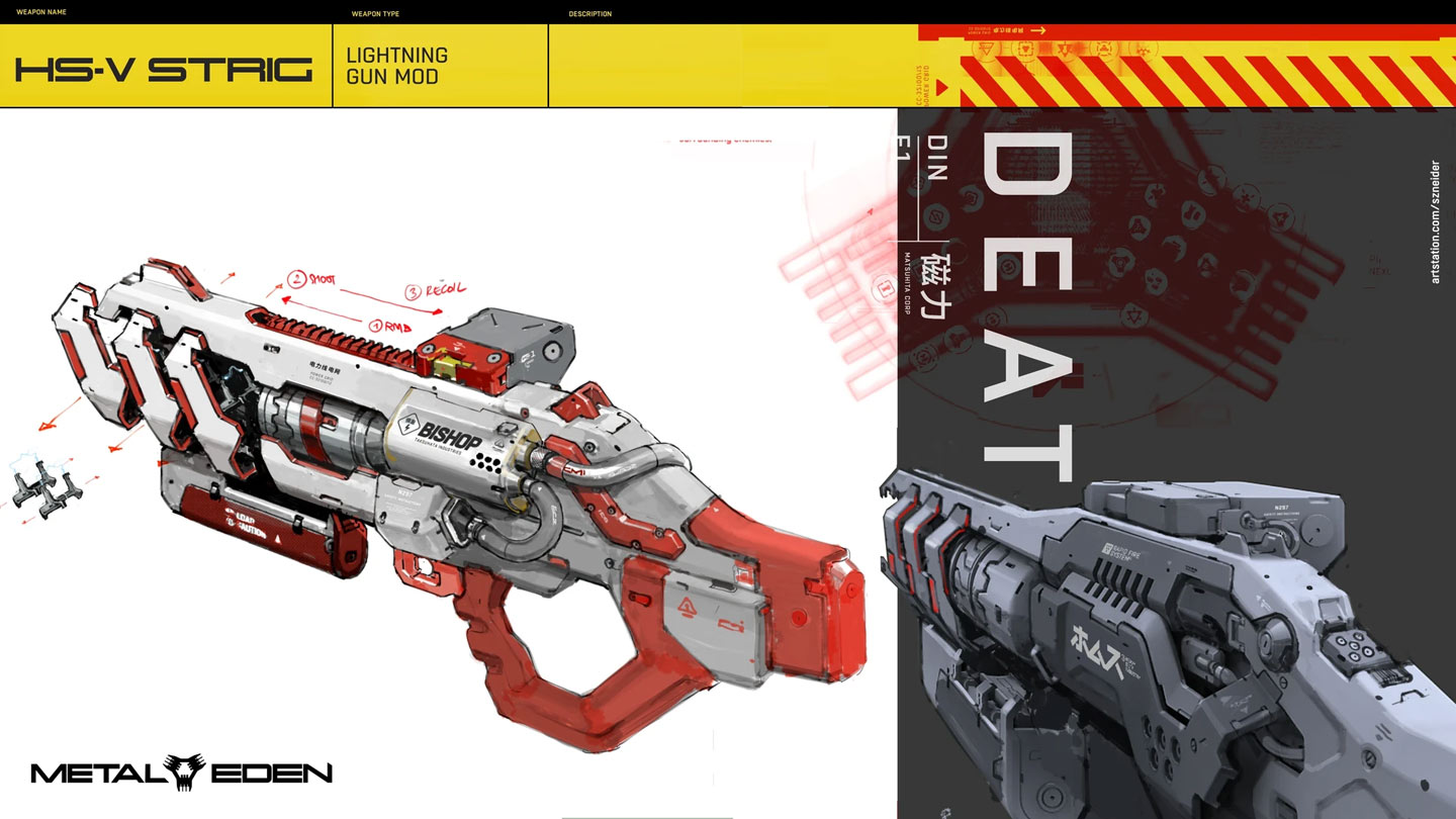 HS-V Strig Lightning Gun Mod Art from Metal Eden