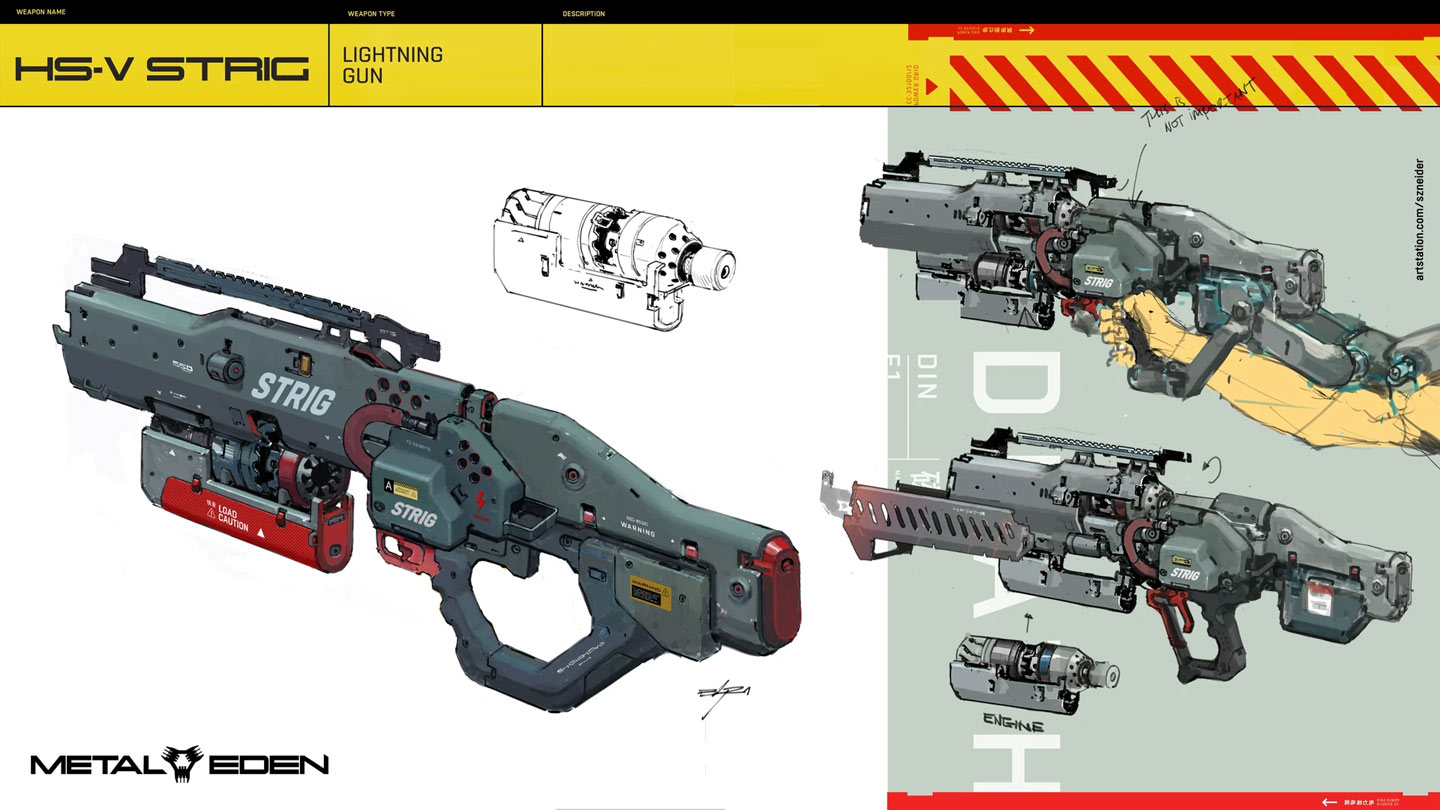 HS-V Strig Lightning Gun Art from Metal Eden