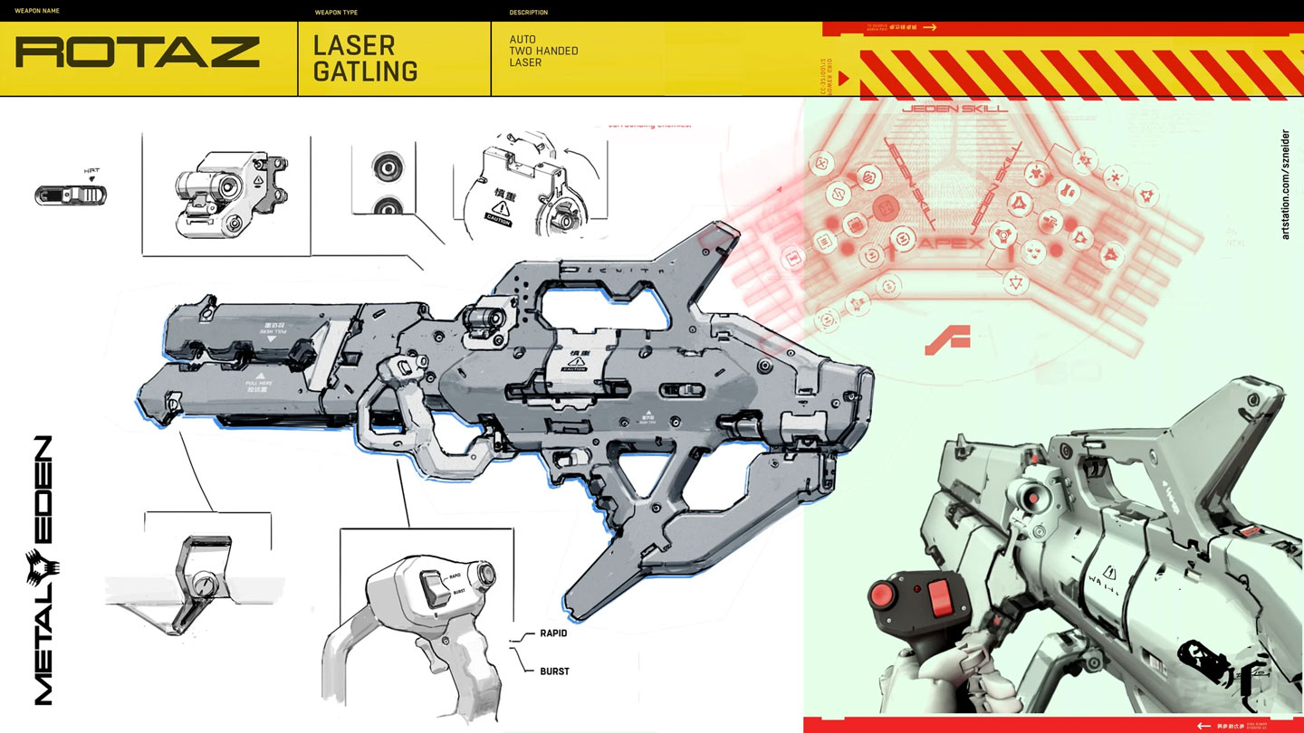 Rotaz Laser Gatling Art from Metal Eden