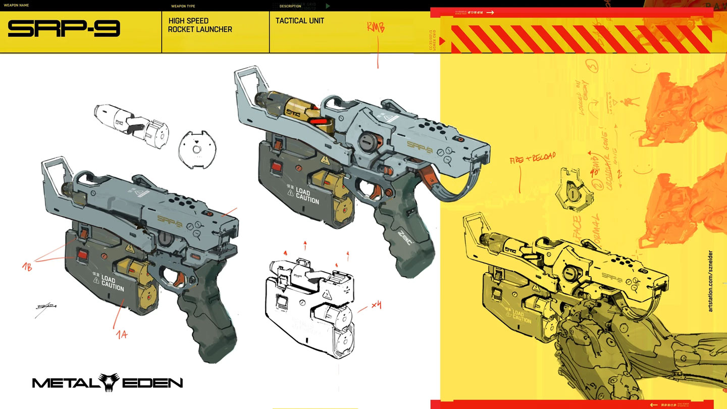 SRP-9 High Speed Rocket Launcher Art from Metal Eden