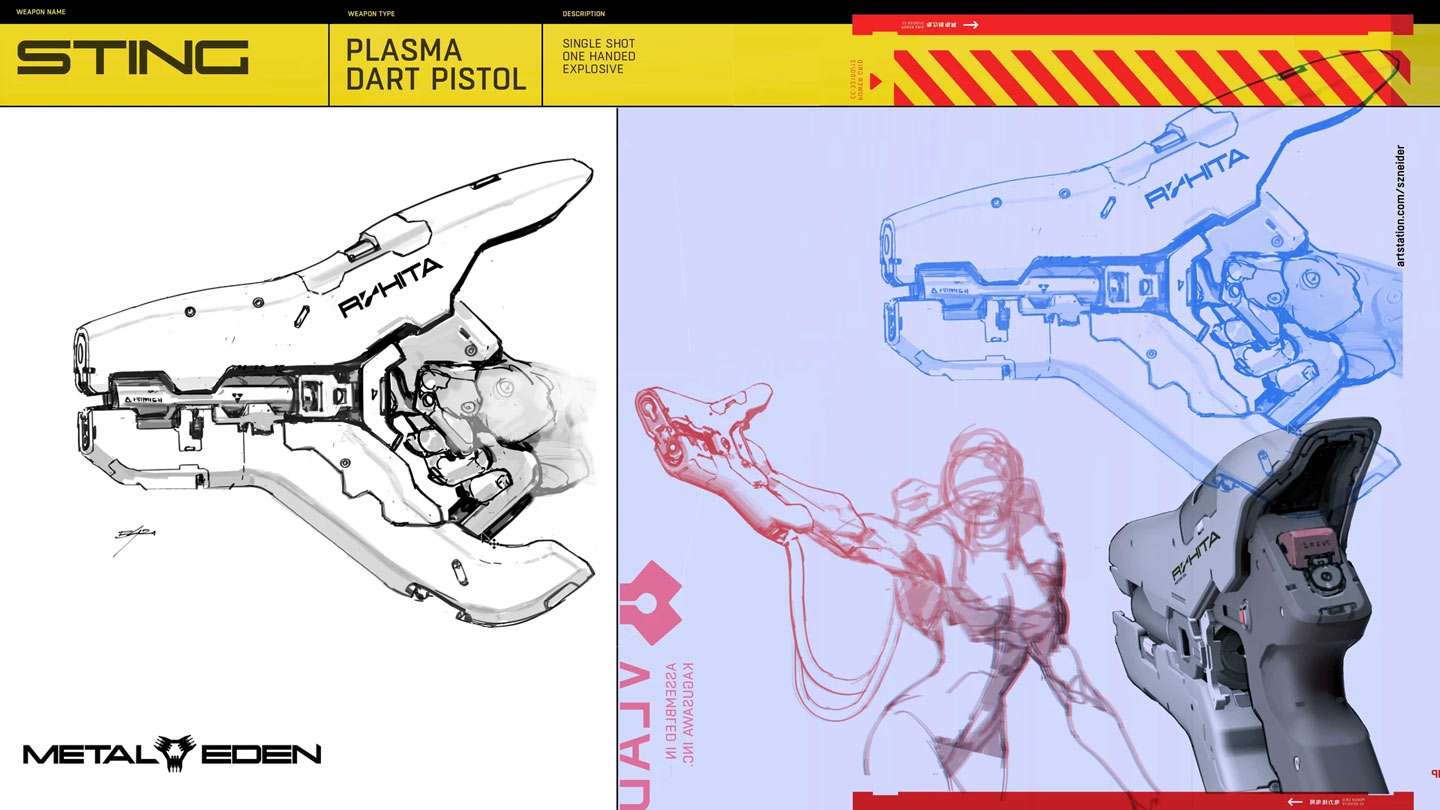 Sting Plasma Dart Pistol Art from Metal Eden