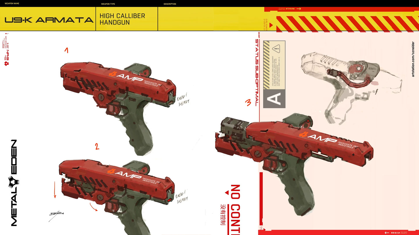 U9-K Armata Handgun Art from Metal Eden