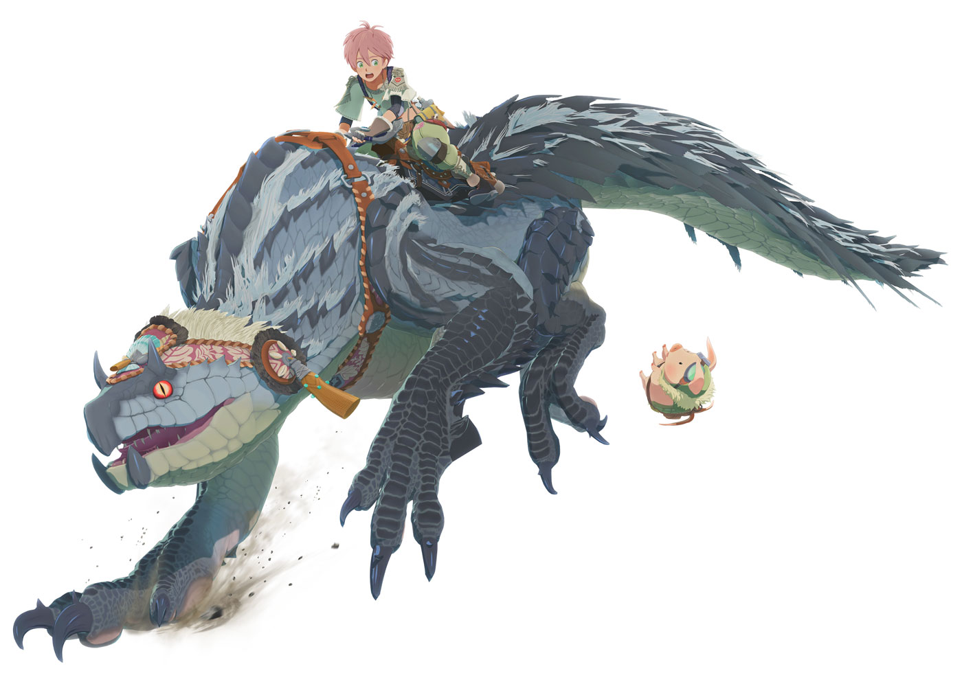 Kagachi, Thea, and Pookie Art from Monster Hunter Stories 3: Twisted Reflection