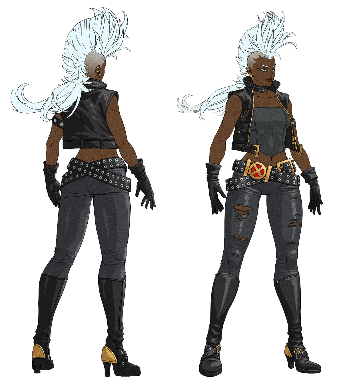 Storm Punk Rock Costume Art from Marvel Tokon: Fighting Souls