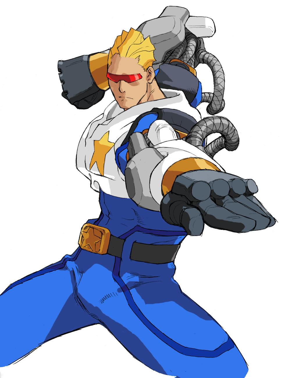 Captain Commando Victory Screen Art from Marvel vs. Capcom: Clash of Super Heroes