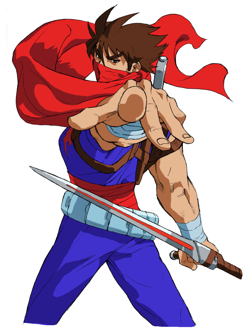 Strider Hiryu Victory Screen Art from Marvel vs. Capcom: Clash of Super Heroes