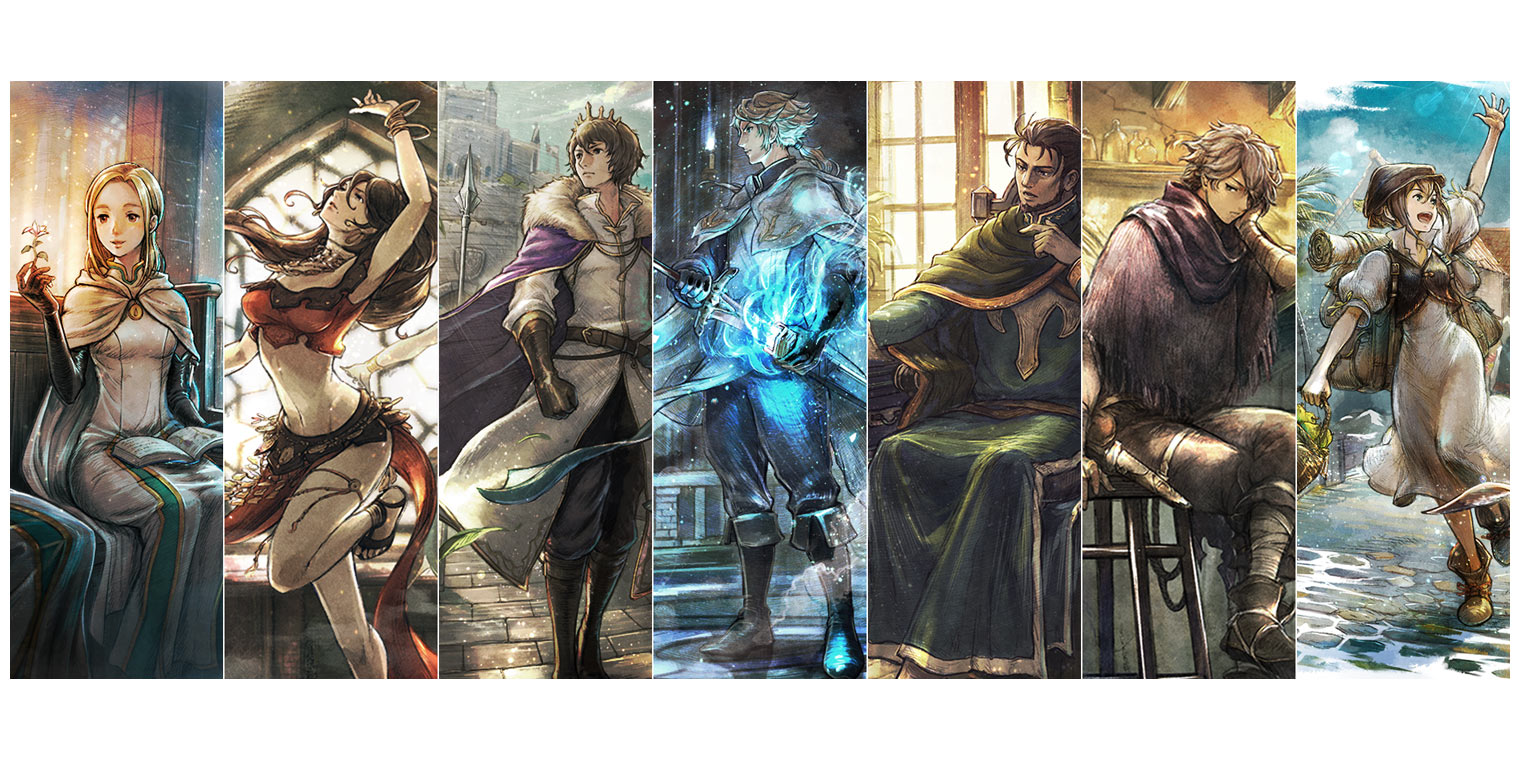 Character Portraits from Octopath Traveler 0