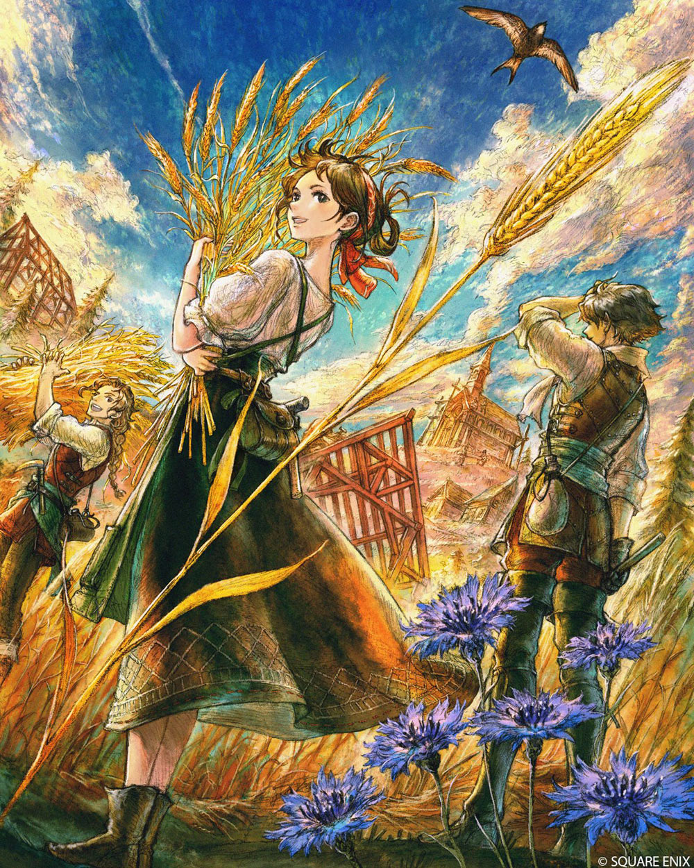 Famitsu Cover and Launch Illustration from Octopath Traveler 0