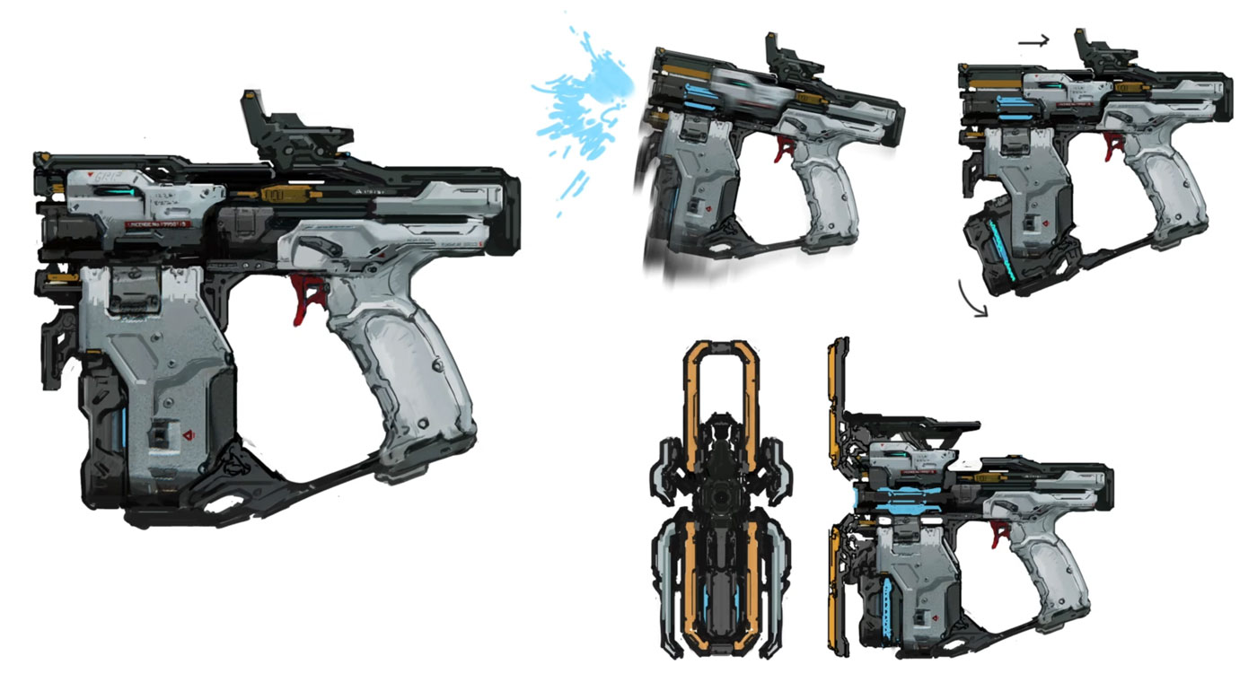 Grip Gun Concept Art from Pragmata