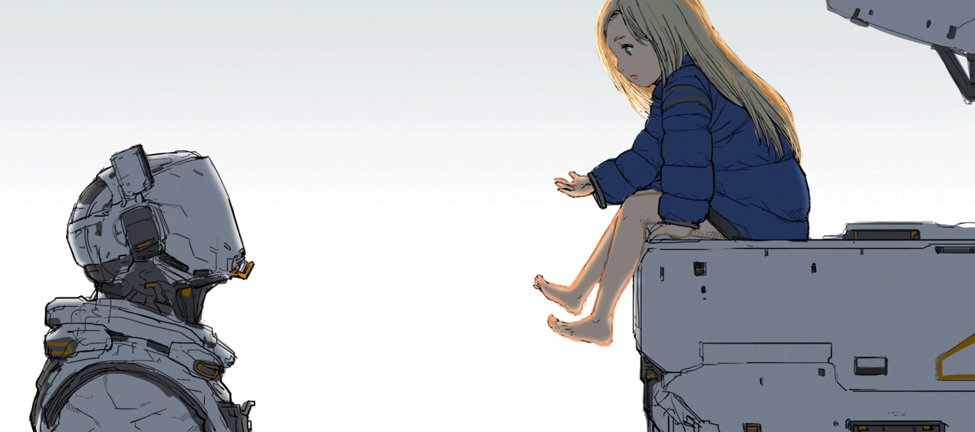Hugh and Diana Concept Art from Pragmata