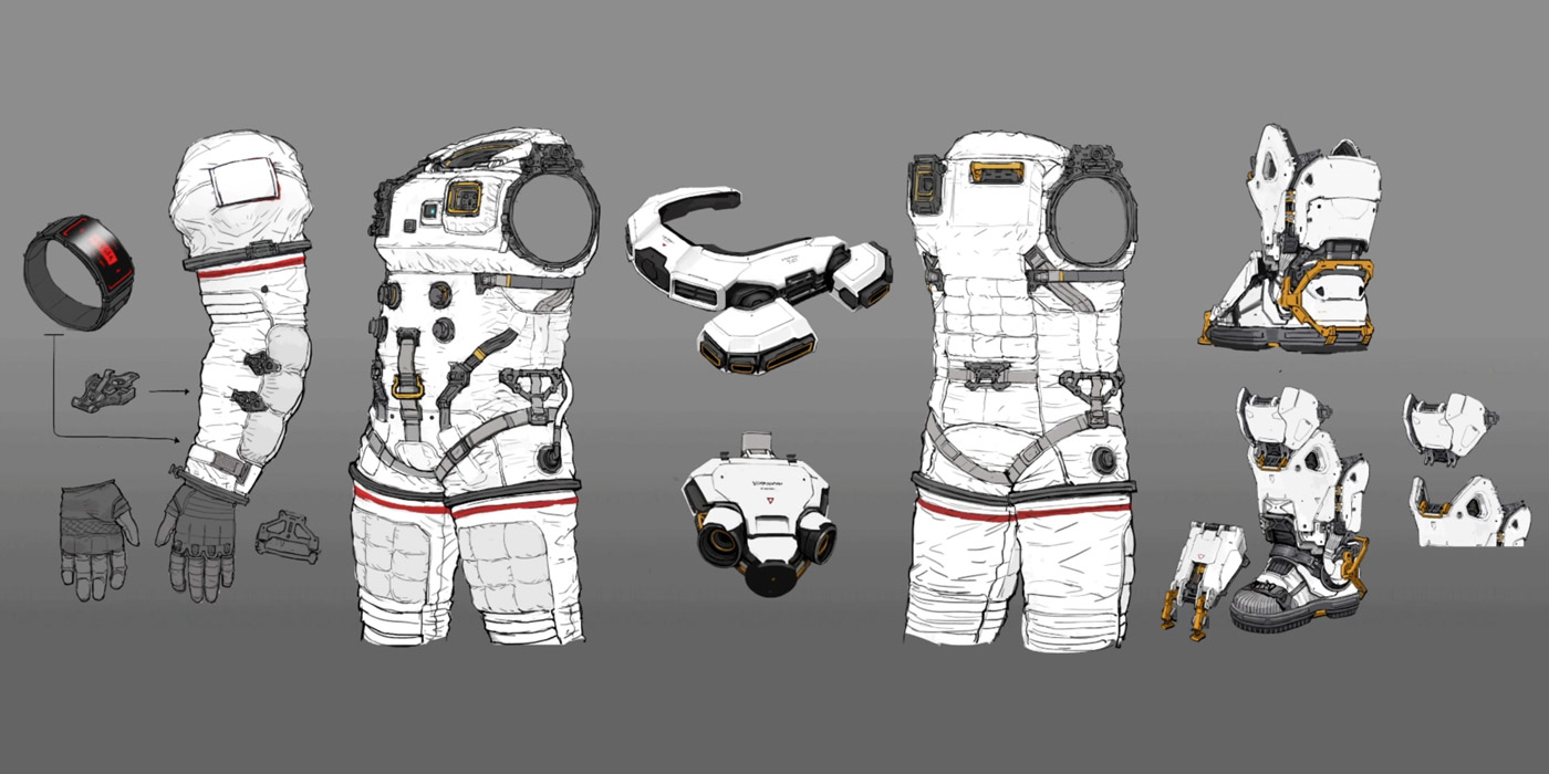 Hugh Suit Components Art from Pragmata