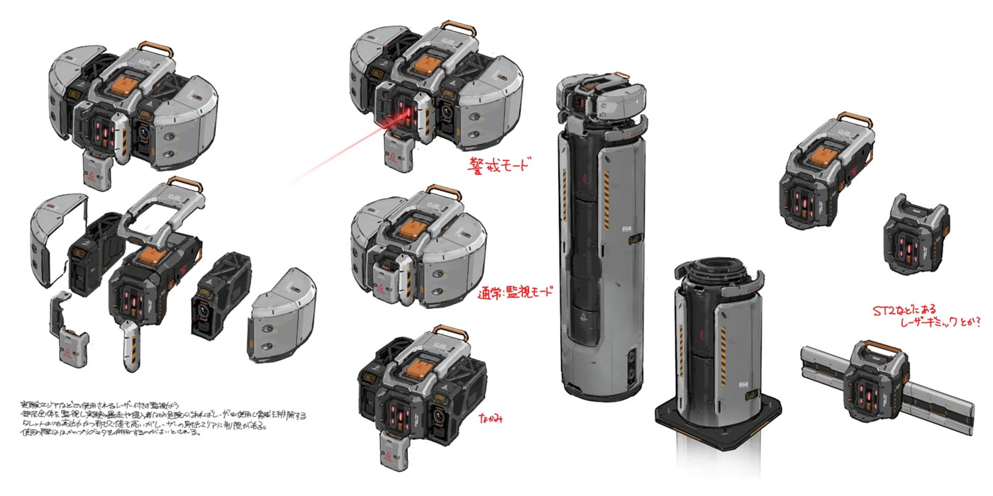 Laser-Equipped Surveillance Cameras Art from Pragmata