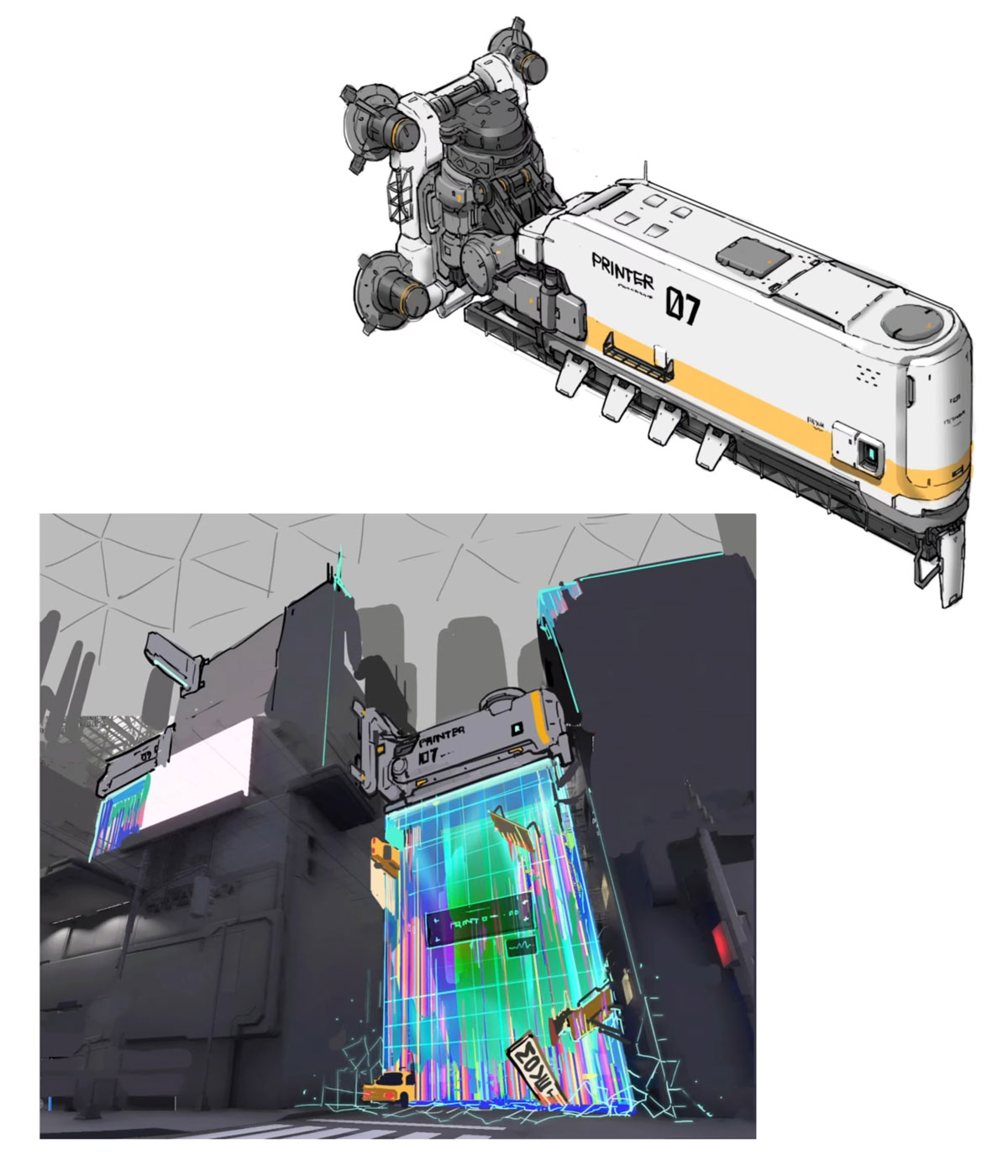Printer Concept Art from Pragmata