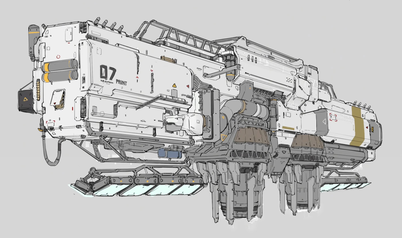 Printer Concept Artwork from Pragmata