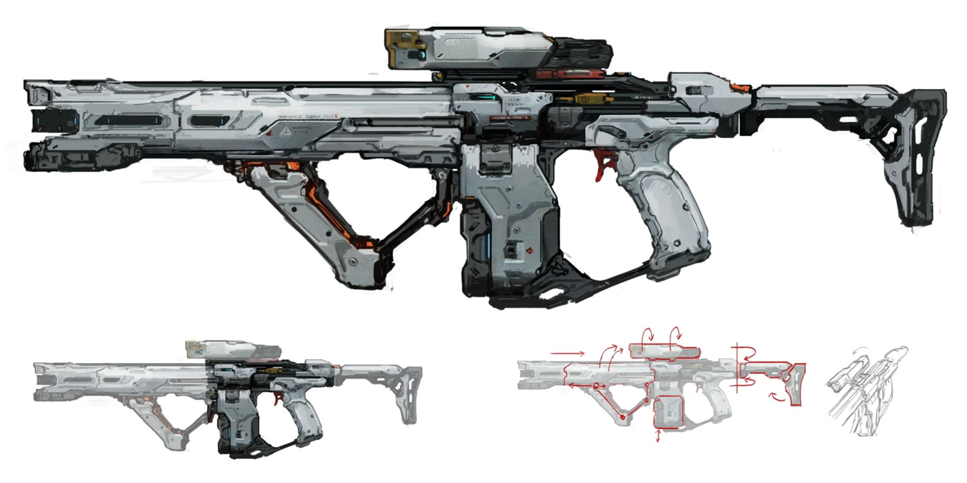 Pulse Carbine Concept Art from Pragmata