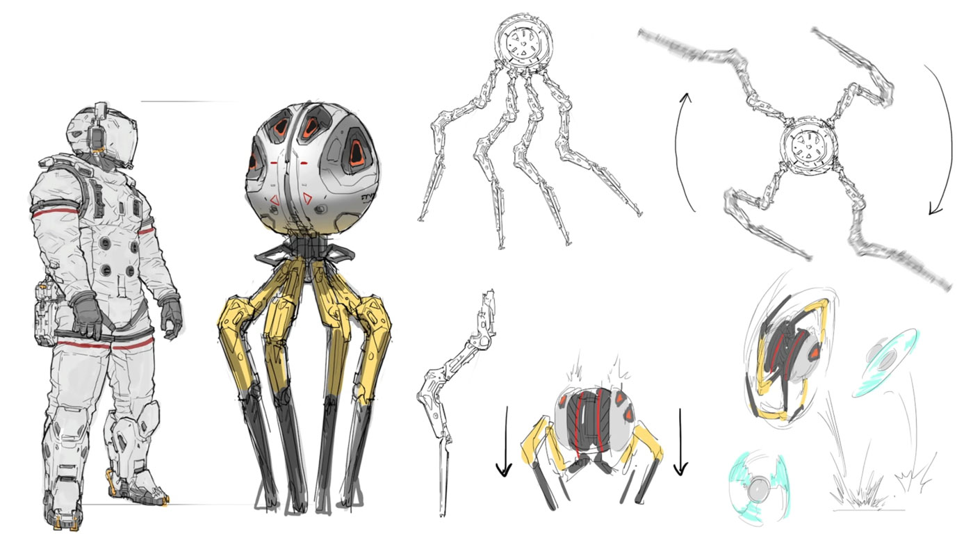 Spider Concept Art from Pragmata