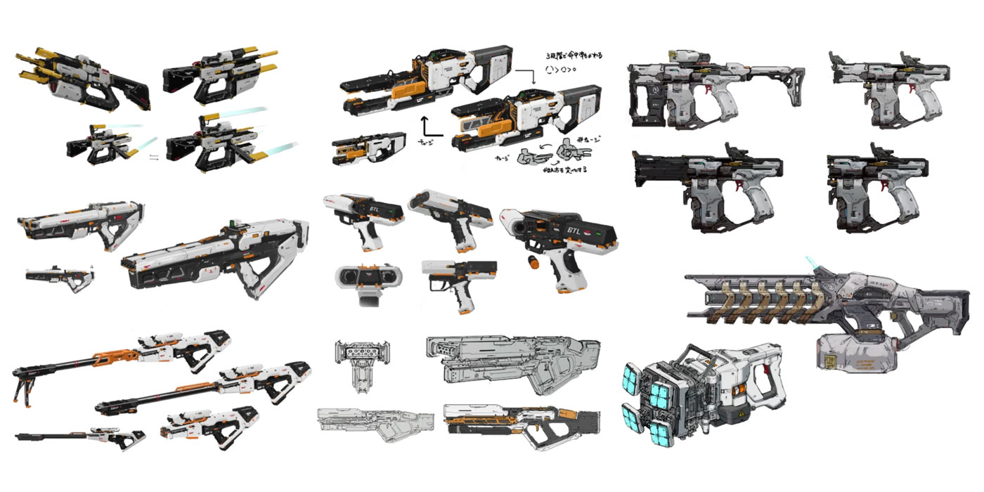 Weapon Designs from Pragmata
