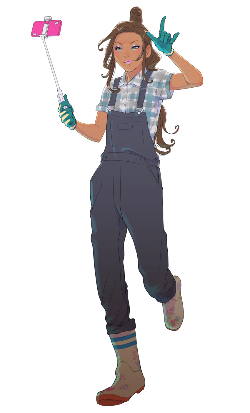 Peaches Morita Art from Promise Mascot Agency