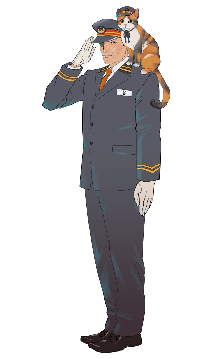 Stationmaster Mori Art from Promise Mascot Agency