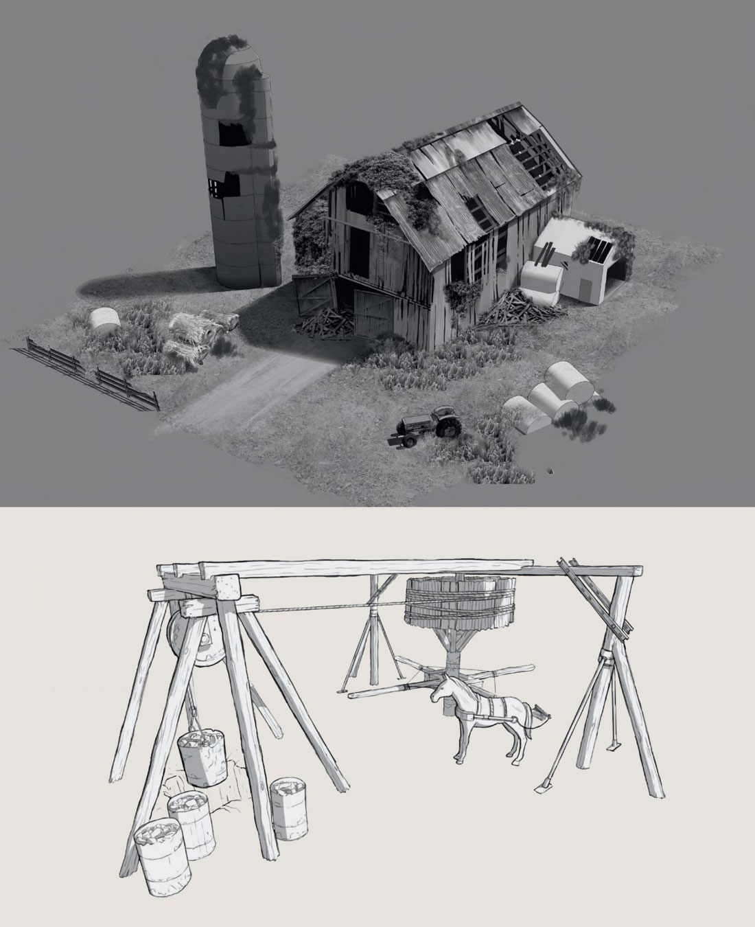 Barn Concept Art from Rust