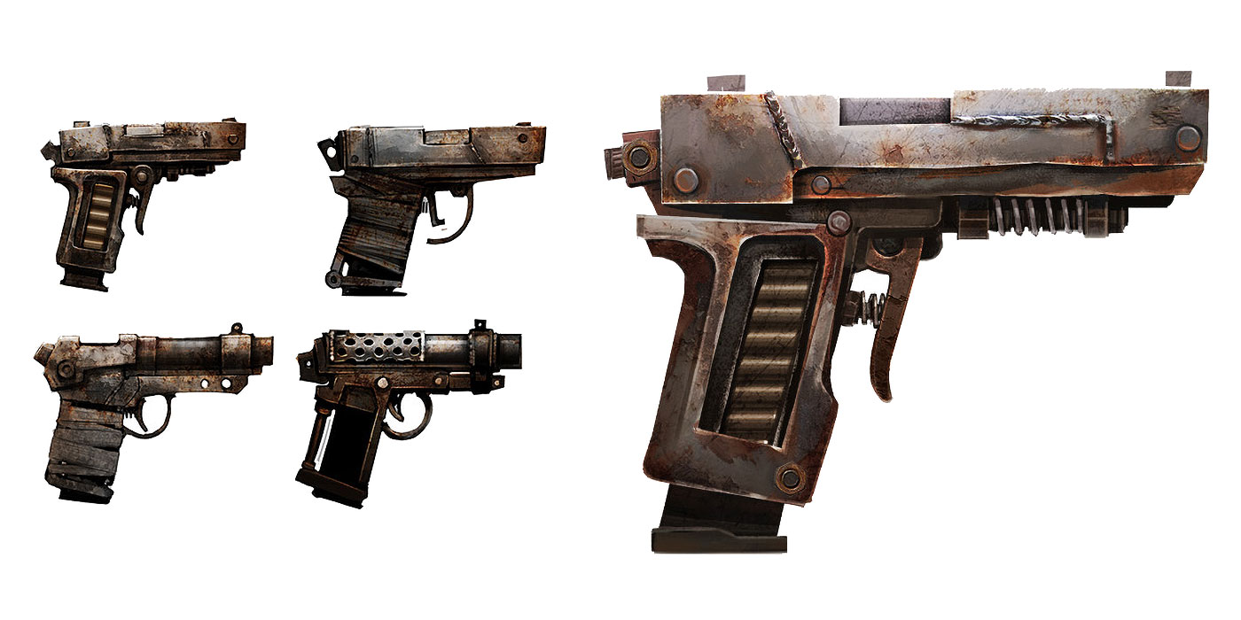 Crafted Handgun Art from Rust