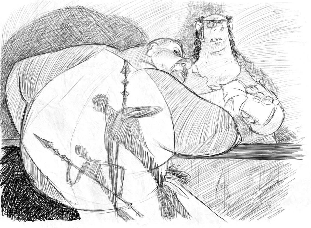 Baumusu and Innkeeper Art from The Mark of Kri
